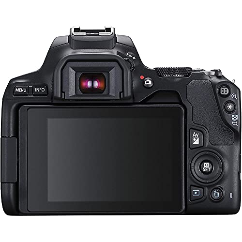 Canon EOS Rebel SL3 DSLR Camera with 18-55mm Lens (Black) (3453C002) + 4K Monitor + Pro Mic + Pro Headphones + 2 x 64GB Memory Card + Color Filter Kit + Case + Filter Kit + More (Renewed)