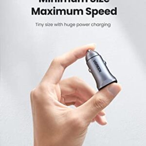 UGREEN USB C Car Charger, PD 20W & QC18W Fast Car Charger Adapter, Dual Port Mini USB Car Charger Compatible with iPhone 14/13/12/11/X/8, iPad, Galaxy S23/S22/S21/S20/Note 20, Google Pixel, LG