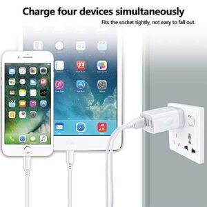 Multiple USB Wall Charger, HOOTEK 2Pack 4-Multi Port USB Charger Cube 4.8A Fast Charging Block Plug Box for iPhone 14 13 12 Pro Max 11 XS X 8 7 Plus, Samsung Galaxy S22 Ultra S21 S20 S10 S9 S8 Note 20