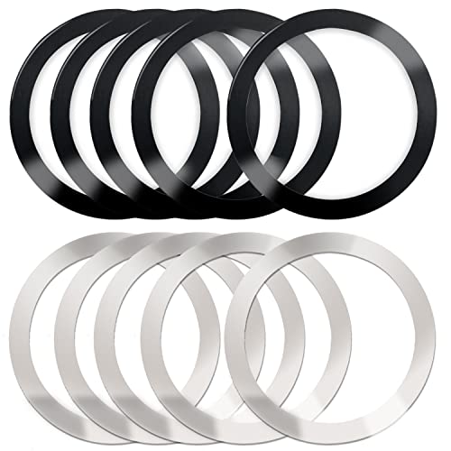 DXLTMY 10 Pack Magnetic Wireless Charger Universal Metal Rings with Sticker, Universal Ultra Thin Metal Rings Compatible with