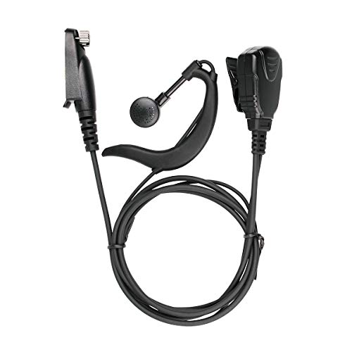 Retevis Two Way Radio Earpiece with Mic, Compatible with RT29 RT47 RT47V RT48 RB23 RB46 RT83 RT87 Ailunce HD1 Motorola EX500 Walkie-talkies, G Shape Soft Earhook Walkie Talkie Earpiece(1 Pack)