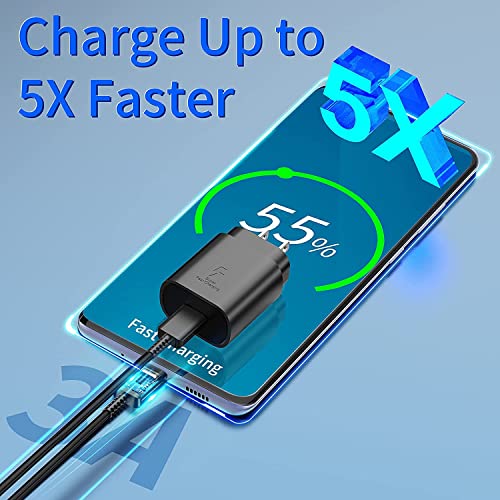 Samsung USB-C Super Fast Charging, 2Pack MITSUGAWA 25W Power Delivery Fast Wall Charger(2Pack 5FT USB-C Cable is included), for Galaxy S22/S21+/Ultra/Note10/20/Z Fold 3/Flip 3/S10/9/8, iPad Pro, Pixel