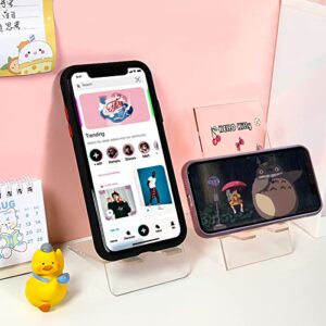 Cute Cartoon Cell Phone Stand for Desk Clear with Kawaii Cat Pattern Design Phone Stand Holder Accessories for Women Girls Kid,Compatible with iPad,iPhone,Mobile Phone,Samsung,Switch