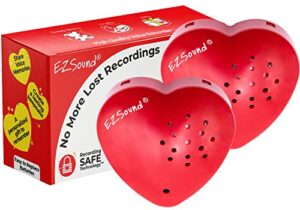 ezsound voice recorder for stuffed animal | 2 pack – 30 seconds push button sound recorder | create heartbeat bear for newborn | personal voice message recordable sound module for toys (red)