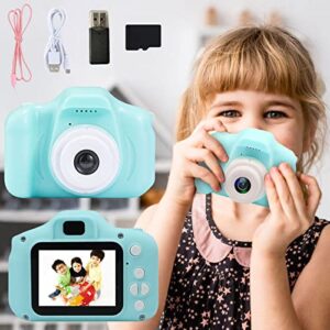 digital camera for kids, full color 2.0″ lcd display mini camera hd 8 megapixel children’s sports camera, with 32gb sd card-blue, christmas birthday gifts for boys girls of age 3-9