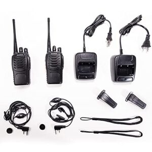 Baofeng BF-888S Ham Two Way Radio, Walkie Talkie with Rechargeable Battery Headphone Wall Charger Long Range 16 Channels (2 Pack)