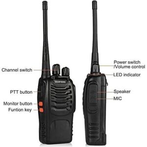 Baofeng BF-888S Ham Two Way Radio, Walkie Talkie with Rechargeable Battery Headphone Wall Charger Long Range 16 Channels (2 Pack)