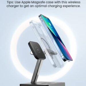 Wireless Charger for MagSafe, 3 in 1 Charging Station for Apple, Magnetic Wireless Charging Stand for iPhone 14/13/12 Series, iWatch 8/SE/7/6/3, AirPods 2/3/Pro/Pro 2