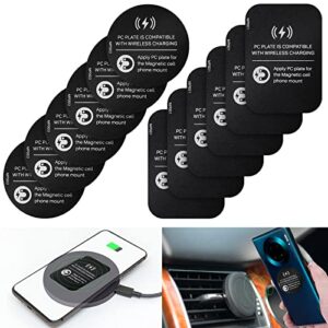 12 pieces metal plate for phone magnet wireless charging compatible cradle disc round rectangle phone magnet sticker black magnetic metal plate cell phone automobile cradles for magnetic car phone