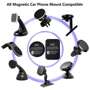 12 Pieces Metal Plate for Phone Magnet Wireless Charging Compatible Cradle Disc Round Rectangle Phone Magnet Sticker Black Magnetic Metal Plate Cell Phone Automobile Cradles for Magnetic Car Phone