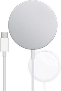 apple magsafe charger – mfi/qi certified wireless charger with fast charging capability,type c wall charger pad compatible with iphone 14/13/12/airpods pro 2 and android phone – lightweight and thin