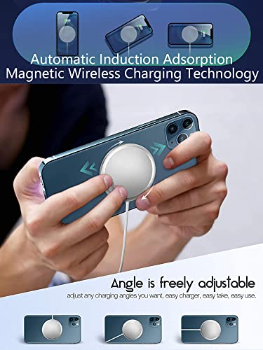 Apple MagSafe Charger - MFi/Qi Certified Wireless Charger with Fast Charging Capability,Type C Wall Charger Pad Compatible with iPhone 14/13/12/AirPods Pro 2 and Android Phone - Lightweight and Thin