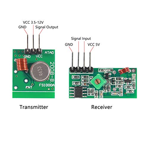 5Pcs 433MHz RF Wireless Transmitter and Receiver Module Kit for ARM/MCU