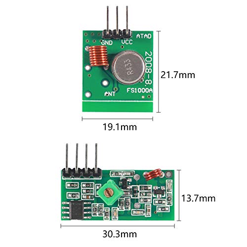 5Pcs 433MHz RF Wireless Transmitter and Receiver Module Kit for ARM/MCU