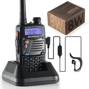 baofeng uv-5ra (new generation) long rang walkie talkie,8-watt dual band two way radio with 2100mah li-ion battery portable walkie talkies with includes full kit.frequency range 144-148/420-450mhz