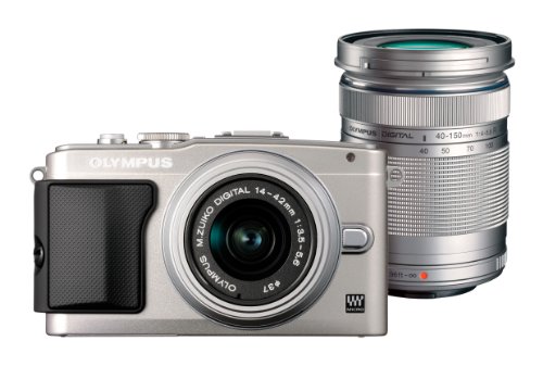 Olympus E-PL5 Interchangeable Lens Digital Camera Double Zoom Kit (Silver) E-PL5 DZKIT - Internatinoal Version (No Warranty)