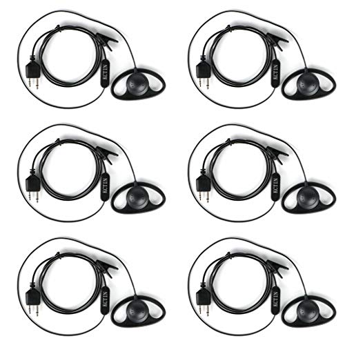 Walkie Talkie Headset D Shape for Midland with Mic Security Earpiece for GXT1000VP4 LXT500VP3 GXT1050VP4 GXT1000XB (6 Packs)