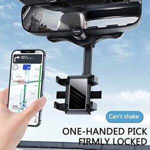 Youdiyla 360°Rotatable and Retractable Car Phone Holder - Rear View Mirror Phone Holder, Car Phone Holder Mount, Easy to Install and Remove, for All Mobile Phones and All Car