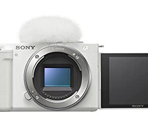 Sony Alpha ZV-E10 - APS-C Interchangeable Lens Mirrorless Vlog Camera - White (Renewed)