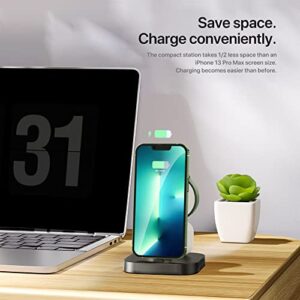 Intoval Charging Station for Apple Multi Devices,3 in 1 Charging Stand for iPhone Watch Airpods,iPhone 14 13 12 11 X XS XR etc, iWatch 8 Ultra 7 6 SE 5 4 3 2, Airpods Pro 2 1, 3 2 1 (L3, Black)