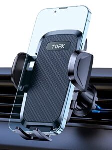 topk car phone holder mount, [2022 upgraded clip] cell phone phone mount for car vent 360° rotation universal mobile car phone holder for smartphone