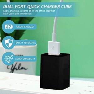 12 Pieces USB Wall Plugs USB Charger Blocks Charging Blocks for Wall Outlet 2.1a Dual Port USB Wall Plug Fast Charging for Most Smartphones and Tablets (Black)