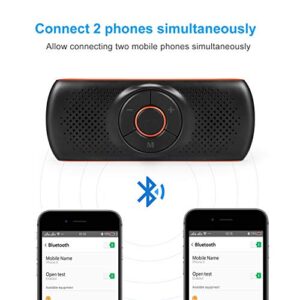 TIANSHILI Bluetooth Visor Clip Car Speaker, Wireless Handsfree Speakerphones, Stereo Sound Enhanced Bass/Built-in Mic/TF Card Player/Google Assistant Voice Command Portable Speakers…