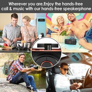 TIANSHILI Bluetooth Visor Clip Car Speaker, Wireless Handsfree Speakerphones, Stereo Sound Enhanced Bass/Built-in Mic/TF Card Player/Google Assistant Voice Command Portable Speakers…