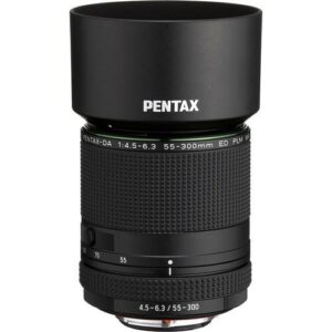 Pentax HD PENTAX-DA 55-300mm f/4.5-6.3 ED PLM WR RE Lens Bundle with 64GB Ultra SDXC UHS-I Memory Card Camera System Gadget Bag with Accessory and Cleaning Kit (3 Items)