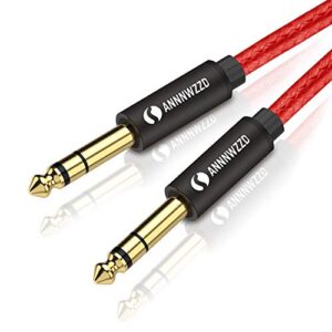 annnwzzd 6.35mm(1/4) trs to 6.35mm(1/4) trs stereo audio cable 6 foot male to male -(6ft/6ft)