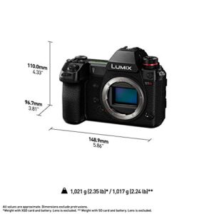 Panasonic LUMIX S1R Full Frame Mirrorless Camera with 47.3MP MOS High Resolution Sensor, L-Mount Lens Compatible, 4K HDR Video and 3.2” LCD - DC-S1RBODY