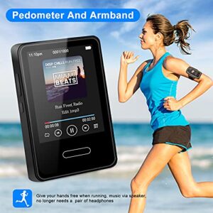 Tenwaa MP3 Music Player with Bluetooth: 16GB Portable Touchscreen Speaker Digital Lossless Sound Hi-Fi for Walking Running FM Radio - Supports up to 128GB TF Card (Black)