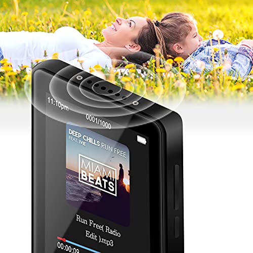 Tenwaa MP3 Music Player with Bluetooth: 16GB Portable Touchscreen Speaker Digital Lossless Sound Hi-Fi for Walking Running FM Radio - Supports up to 128GB TF Card (Black)