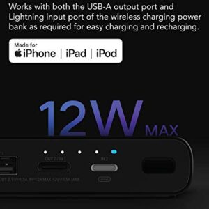 ZMI LevPower M10 MFi & Qi Certified USB PD Portable Charger with USB-C & Lightning Ports, Wireless Power Bank Compatible with iPhone 14/13/12/11/Pro/Max/X/XS/XS Max/8/8 Plus & iPad