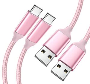 awnuwuy [2 pack 10ft] usb type c charging cable pink, long android auto cable, usb a to usb c quick charge cord for samsung galaxy s10 s9+ s8 a21s a10e, xiaomi redmi note 9 8, moto z4 z3, car charger