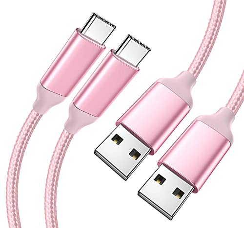 Awnuwuy [2 Pack 10FT] USB Type C Charging Cable Pink, Long Android Auto Cable, USB A to USB C Quick Charge Cord for Samsung Galaxy S10 S9+ S8 A21S A10e, Xiaomi Redmi Note 9 8, Moto Z4 Z3, Car Charger