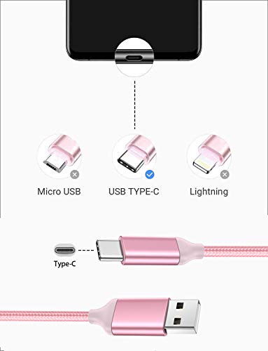 Awnuwuy [2 Pack 10FT] USB Type C Charging Cable Pink, Long Android Auto Cable, USB A to USB C Quick Charge Cord for Samsung Galaxy S10 S9+ S8 A21S A10e, Xiaomi Redmi Note 9 8, Moto Z4 Z3, Car Charger