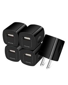 [5pack/1port] usb ac charger adapter, wall plug fast charging outlet power box cube for iphone 14 13 12 11 pro max/mini se x xr xs, ipad, samsung s22 s21 s20 s10 s9 android phones multiple brick block
