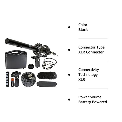 Canon XA30 Camcorder External Microphone Vidpro XM-55 13-Piece Professional Video & Broadcast Unidirectional Condenser Microphone Kit