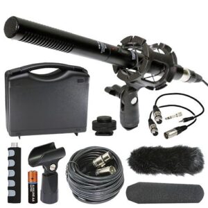 canon xa30 camcorder external microphone vidpro xm-55 13-piece professional video & broadcast unidirectional condenser microphone kit