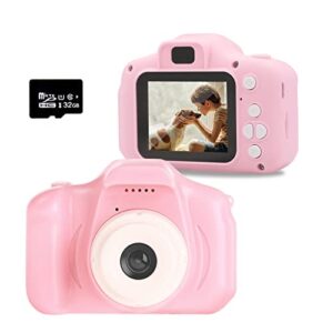 Kids Selfie Camera for Boys Girls Age 3-8,1080P Digital Camera with 32GB SD Card,Please Choose Pink or Blue