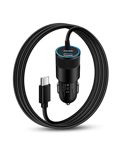 USB C Car Charger, 60W Fast Charge Type C Car Charger Cigarette Lighter Adapter with 3Ft Type C Cable Fast Charging for Samsung Galaxy S23/S22/S21/S20/Note 20/A03s/A23/A53/A04s, Google Pixel 7/6/5/4XL