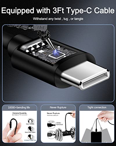 USB C Car Charger, 60W Fast Charge Type C Car Charger Cigarette Lighter Adapter with 3Ft Type C Cable Fast Charging for Samsung Galaxy S23/S22/S21/S20/Note 20/A03s/A23/A53/A04s, Google Pixel 7/6/5/4XL