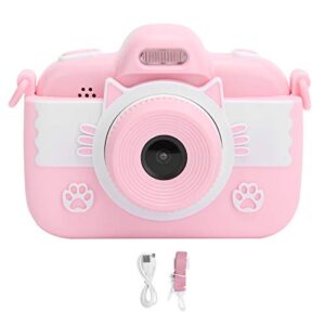 children full hd digital camera, 2.8in touch display screen video camera, super mini size camera with silicone protective cover, support continuous shooting, time lapse photography (pink)