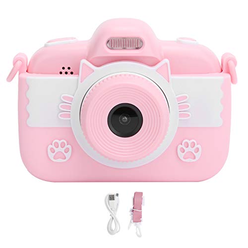 Children Full Hd Digital Camera, 2.8In Touch Display Screen Video Camera, Super Mini Size Camera with Silicone Protective Cover, Support Continuous Shooting, Time Lapse Photography (Pink)