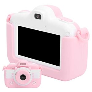 Children Full Hd Digital Camera, 2.8In Touch Display Screen Video Camera, Super Mini Size Camera with Silicone Protective Cover, Support Continuous Shooting, Time Lapse Photography (Pink)