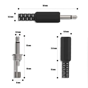 Ancable 10-Pack TS Mono Male Plug 1/8" 3.5mm Solder Type DIY Audio Cable Connector