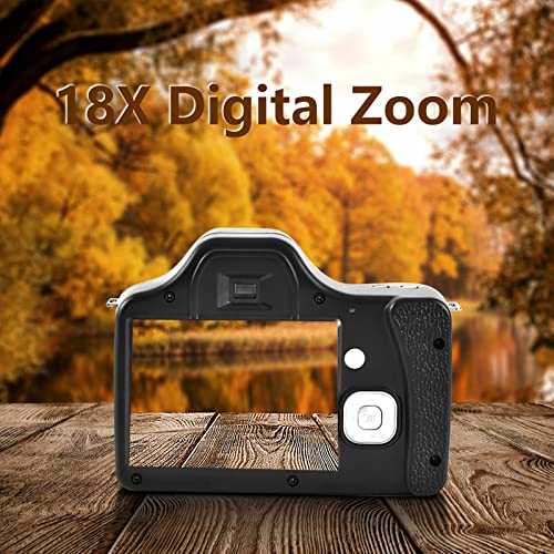 Digital Camera-1080p HD Long Focus SLR Camera, 24 Megapixel Built-in Microphone, 18X Zoom 3 Inch TFT-LCD Electronic Anti-Shake, Black