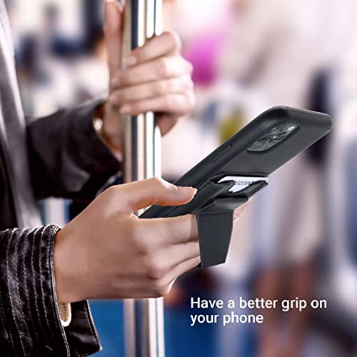 Penekin Phone Wallet with Magnetic Stand, Card Holder for Phone Case Supports Car Stand, Kickstand Phone Card Holder Stick on Compatible with iPhone 14/13/12 Series and Most of Cell Phones (Black)