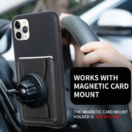 Penekin Phone Wallet with Magnetic Stand, Card Holder for Phone Case Supports Car Stand, Kickstand Phone Card Holder Stick on Compatible with iPhone 14/13/12 Series and Most of Cell Phones (Black)